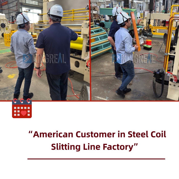 Pelanggan Amerika ing pabrik Garis Slitting Coil Coil